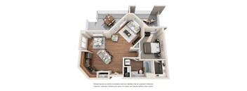 1 Bed 1 Bath Floor plan at Harrington Square, Renton, 98056