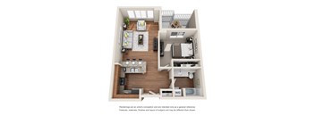 1 Bed 1 Bath Floor plan at Harrington Square, Renton
