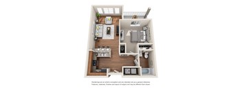 1 Bed 1 Bath Floor plan at Harrington Square, Washington
