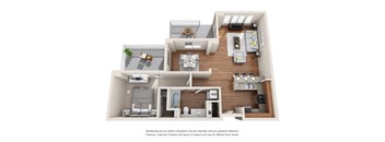 1 Bed 1 Bath Floor plan at Harrington Square, Renton, Washington