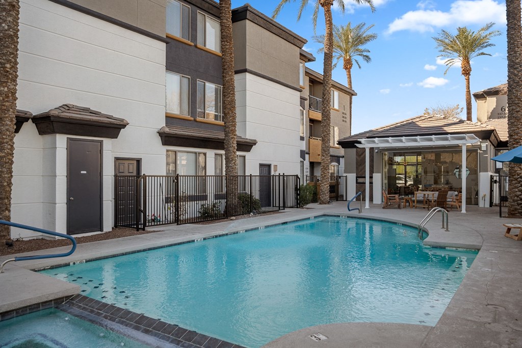 our apartments have a large swimming pool at our apartments in palm springs