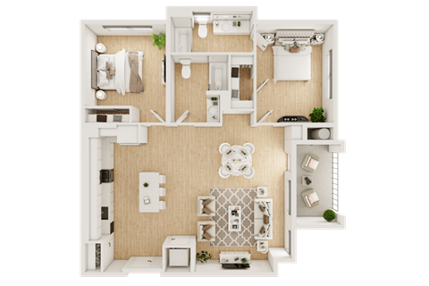 a 1 bedroom floor plan with a bathroom and a living room
