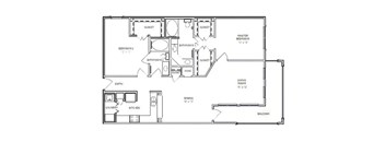 A black and white image of a floor plan for a house.