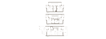 a blueprint of a house with three different floor plans