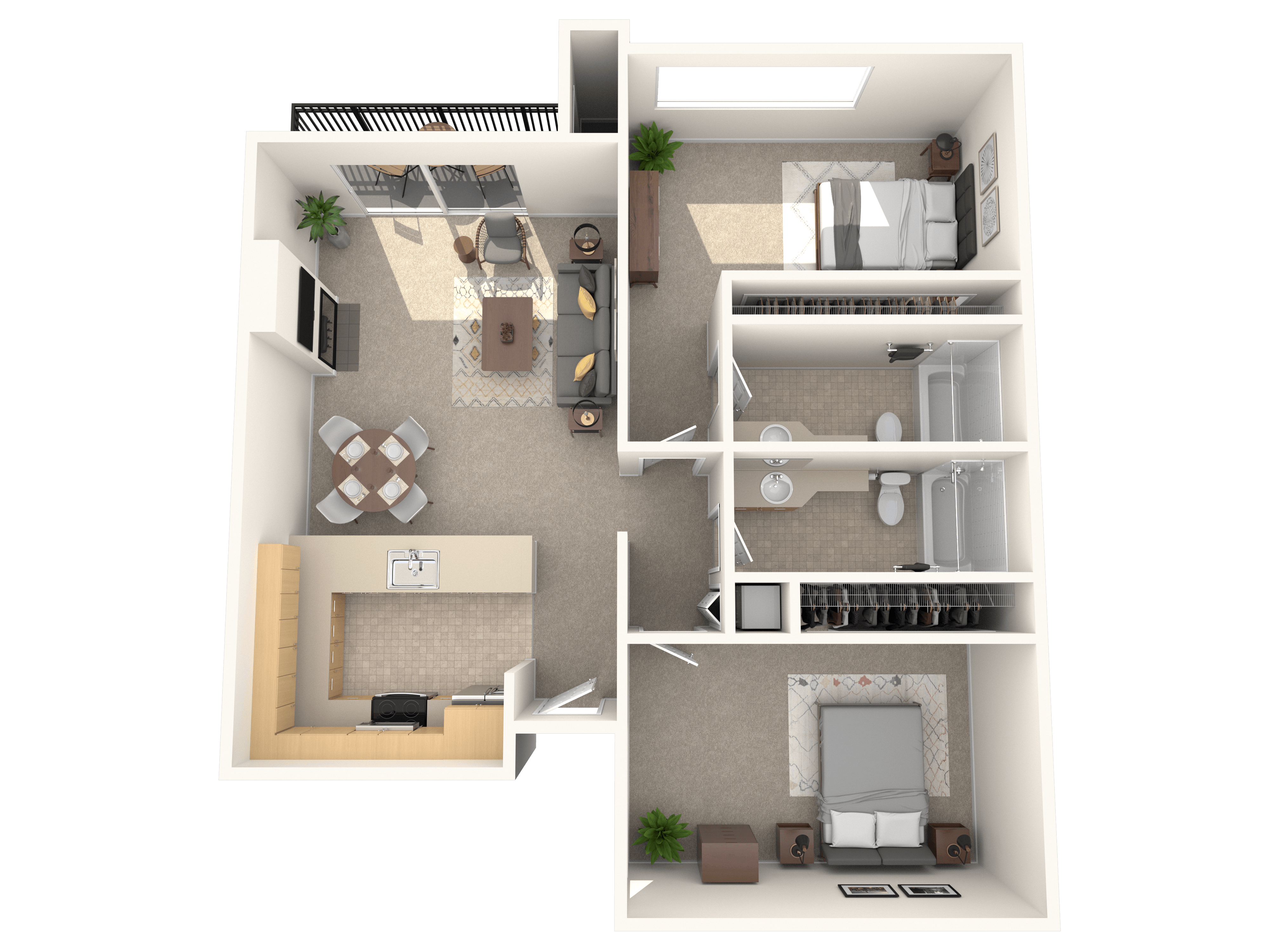 Heather 2 Bedroom 2 Bathroom Floorplan