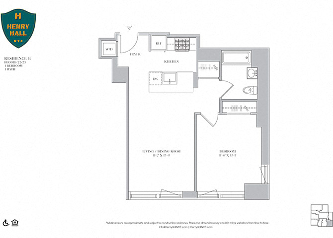 1B-25 one bedroom one bathroom