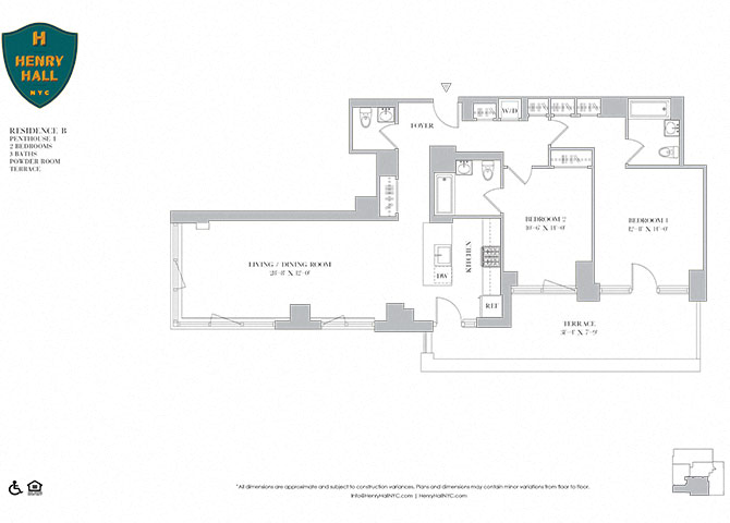 2B-6 Two bedroom Three bathrooms