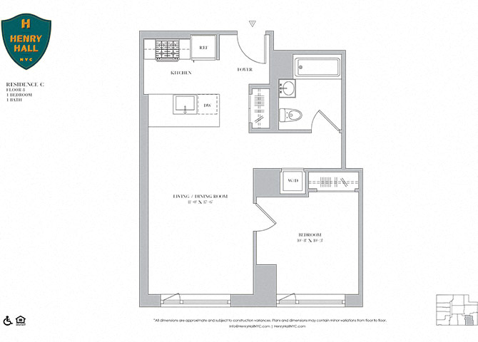 1B-6 one bedroom one bathroom