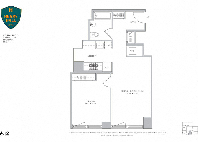 1B-19 One Bedroom One Bathroom