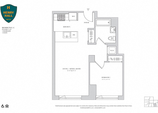 1B-8 One bedroom One bathroom