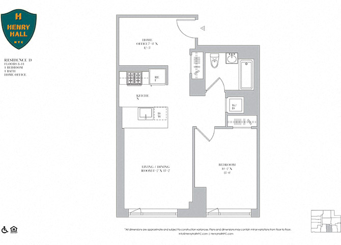 1B-1 one bedroom one bathroom