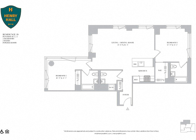2B-10 Two bedroom Three bathrooms