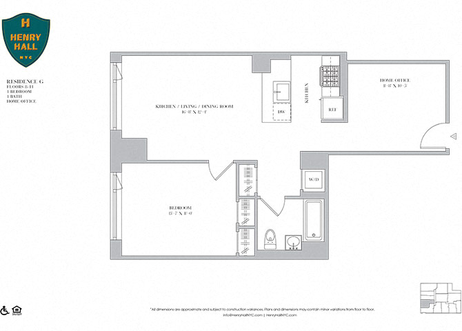 1B-3 One bedroom One bathroom