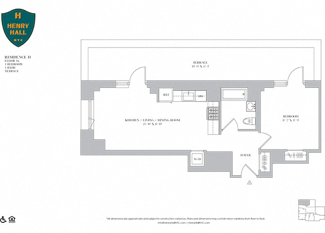 1B-20 one bedroom one bathroom