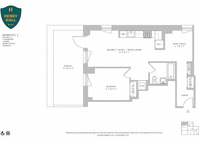 1B-12 One bedroom One bathroom