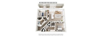 A floor plan of a house with a note that renderings are a general reference and may vary.