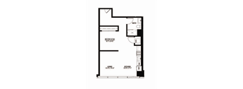 a floor plan of a small room with a small