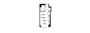 schematic diagram of the floor plan of the small apartment