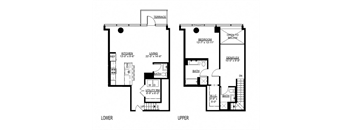 the upper and lower floor plans of a house