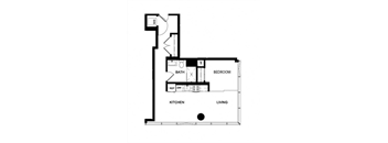 a floor plan of a house with a small footprint