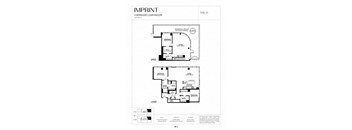 the floor plan of the apartment has two bedrooms and a bathroom