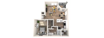 bedroom floor plan an open concept living room and kitchen with a wood floor