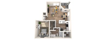 bedroom floor plan an open concept living room and kitchen with a wood floor