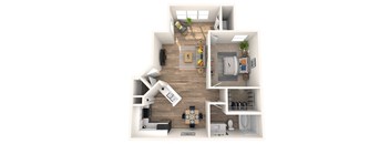 a floor plan of a 1 bedroom apartment at the crossings at white marsh apartments in white marsh