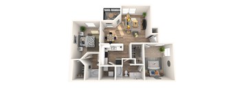 bedroom floor plan an open concept living room and kitchen with a wood floor