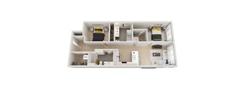 2B Floor Plan at Ion Town Center, Washington