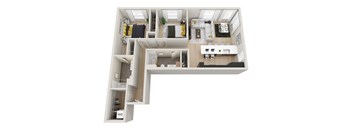 2 Bedroom MFTE Floor Plan at Ion Town Center, Washington