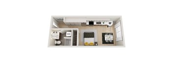 Studio A Floor Plan at Ion Town Center, Shoreline, WA