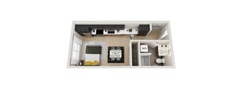 Studio B MFTE Floor Plan at Ion Town Center, Shoreline