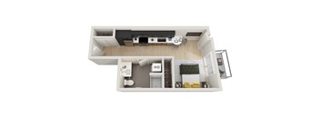 Studio F Floor Plan at Ion Town Center, Shoreline, WA 98133