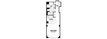 a floor plan of a small house with a garage