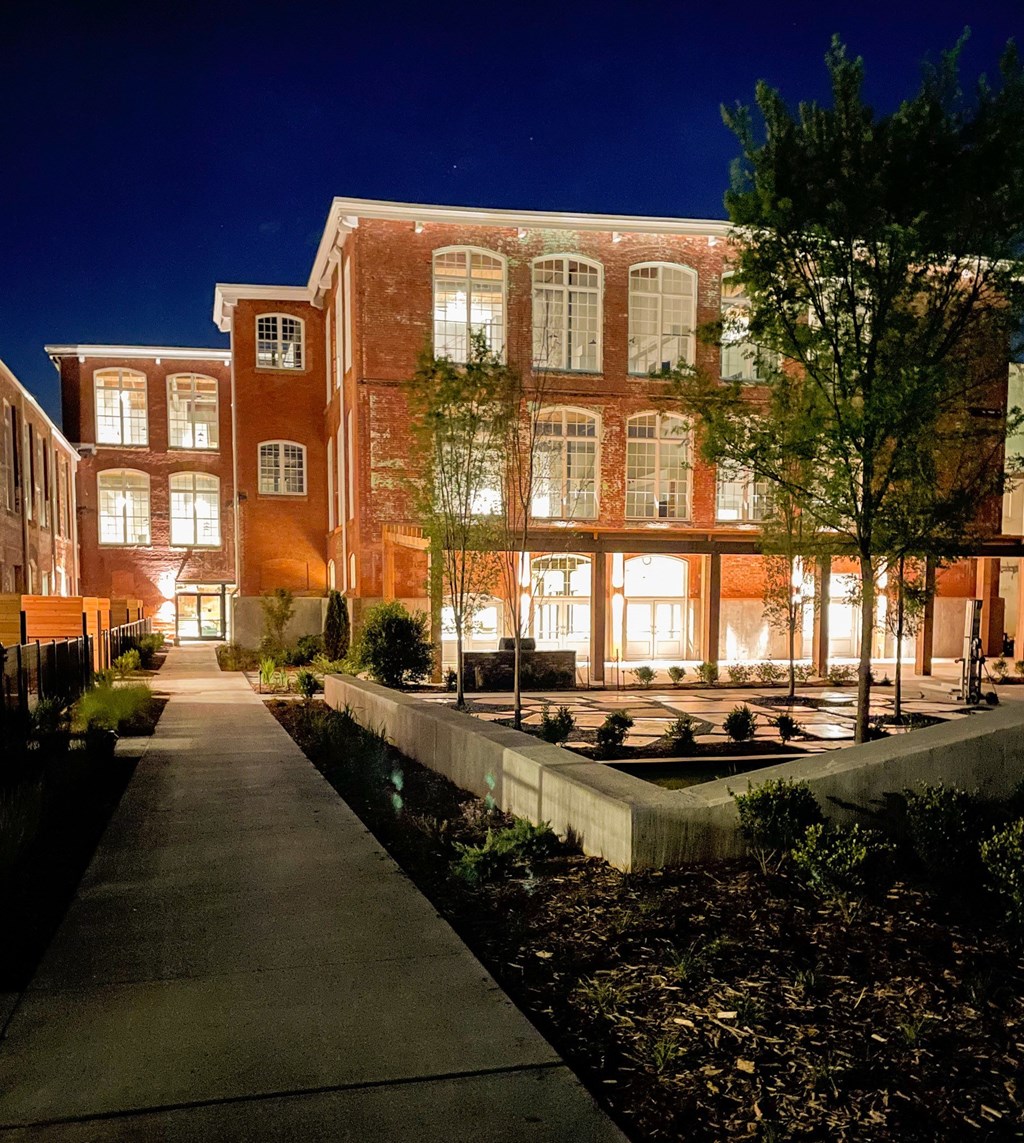 Judson Mill Lofts at Night