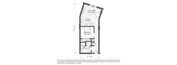 a floor plan of a house with dimensions and a roof