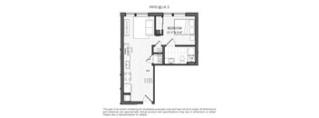the floor plan of a bedroom apartment