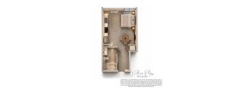 A floor plan of a no balcony apartment.