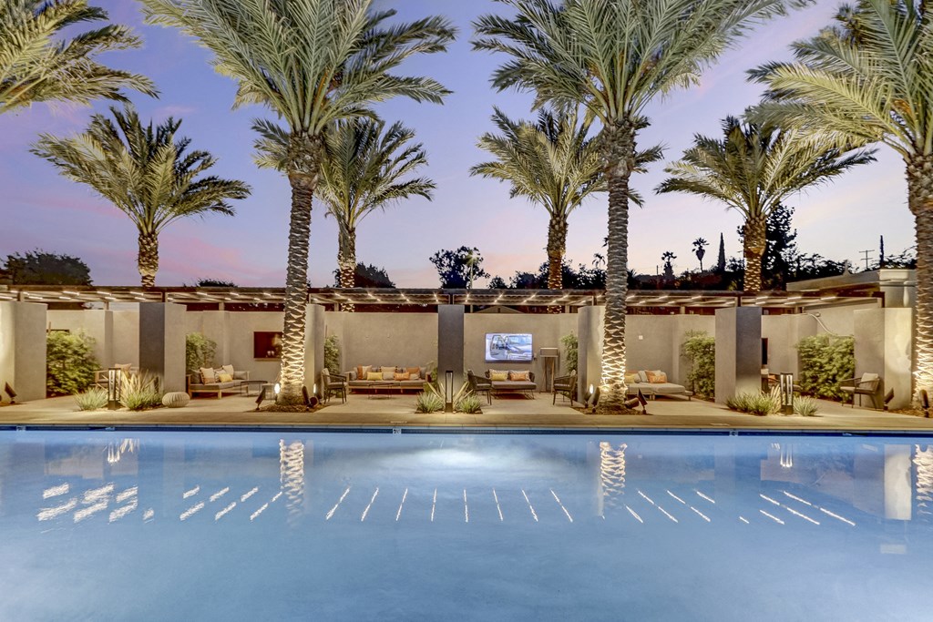 Pool with palm trees in the background at Array La Mesa, La Mesa, 91942