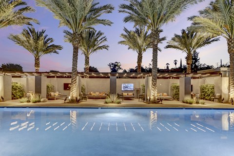 Pool with palm trees in the background at Array La Mesa, La Mesa, 91942