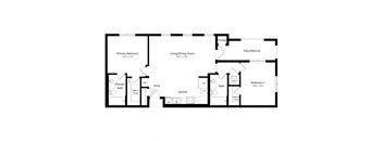 a floor plan of a home with a bedroom and a living room