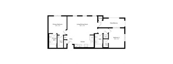 a floor plan of a home with a bedroom and a living room