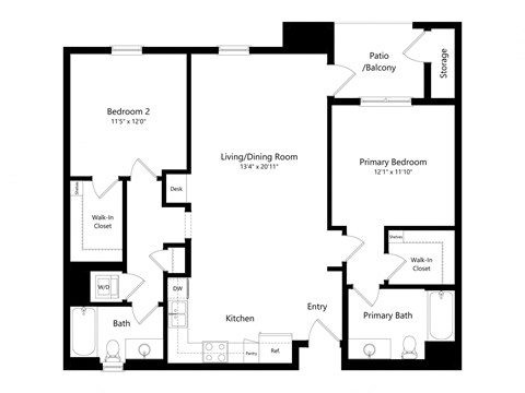 a floor plan of a living room and a bedroom