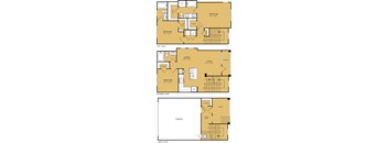 3 Bed Floorplan at The Kelley at Samuels Ave, Texas, 76102