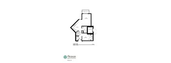 a floor plan for a unit with a bedroom and a bathroom
