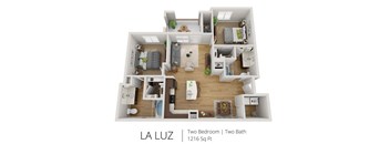 LA LUZ Floor Plan at SkyStone Apartments, Albuquerque
