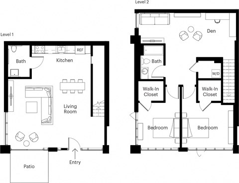 a floor plan of a room with a bedroom and a living room