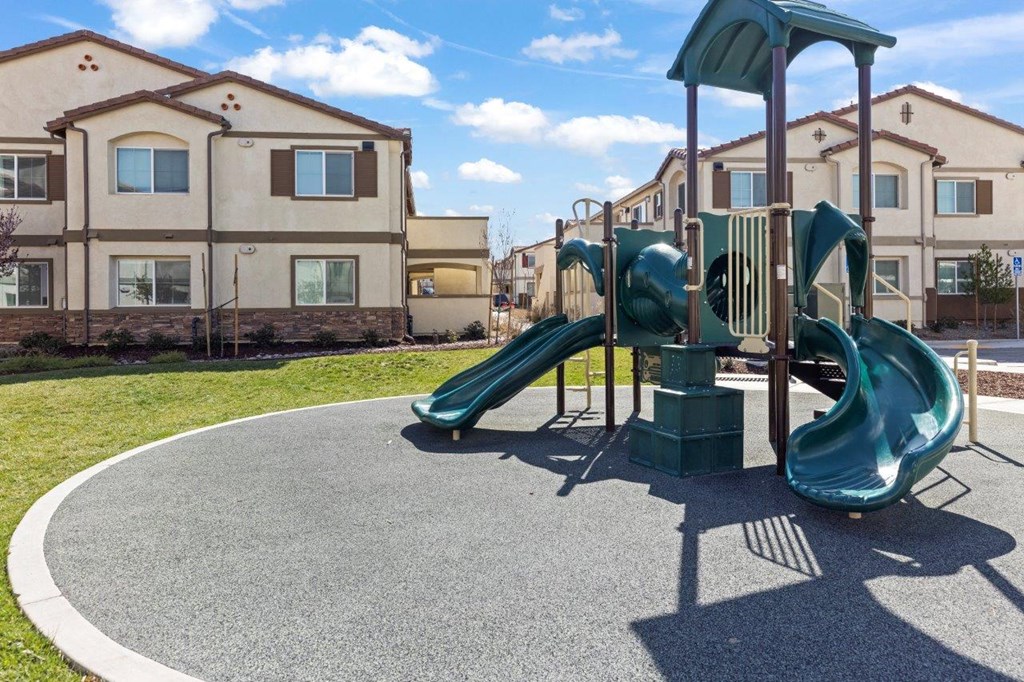 a playground with slides