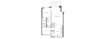 A black and white image of a floor plan for a home.